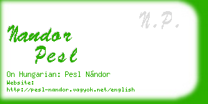 nandor pesl business card
